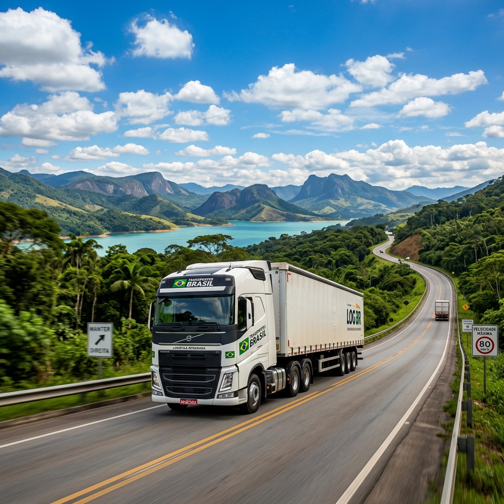 Transporte de carga em rodovia